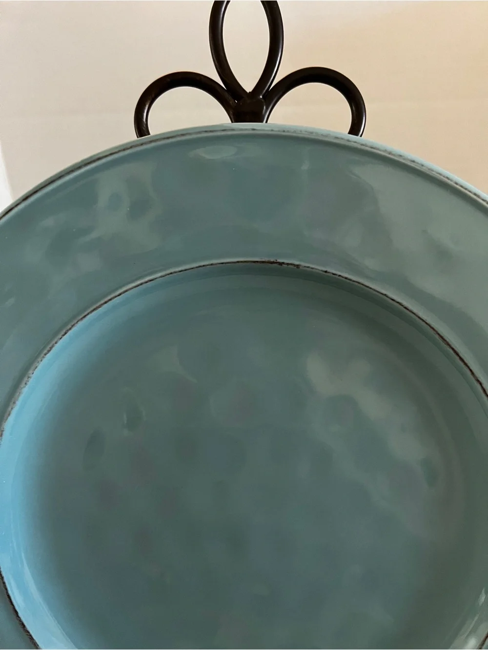 Pier 1 Martillo Dinner Plate Turquoise Ceramic Sz 10.5”